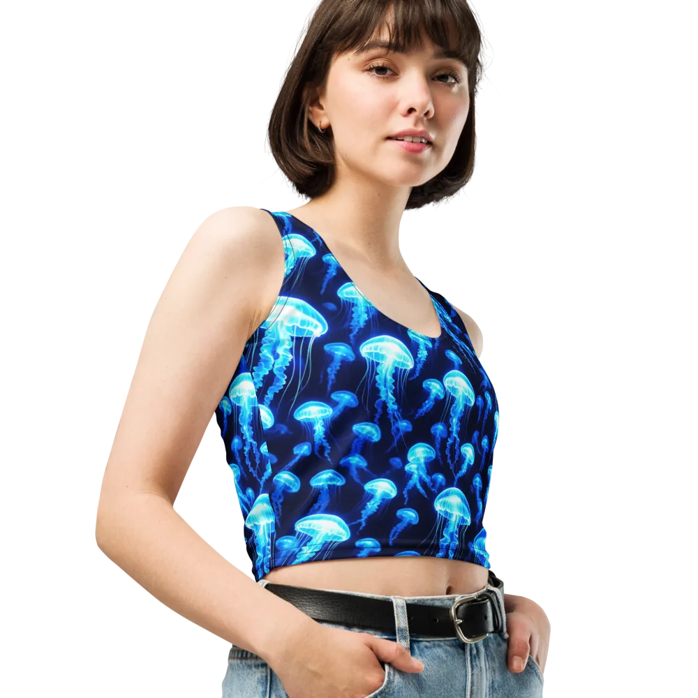 Blue Lanterns on Crop Top — Right Front