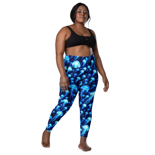 Blue Lanterns on a Leggings with Pockets
