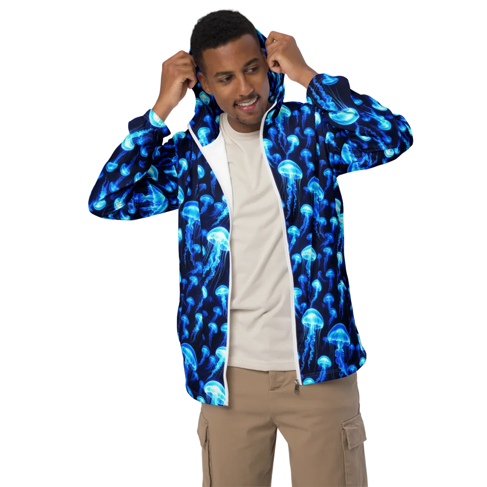 Blue Lanterns on Men's Windbreaker — Front