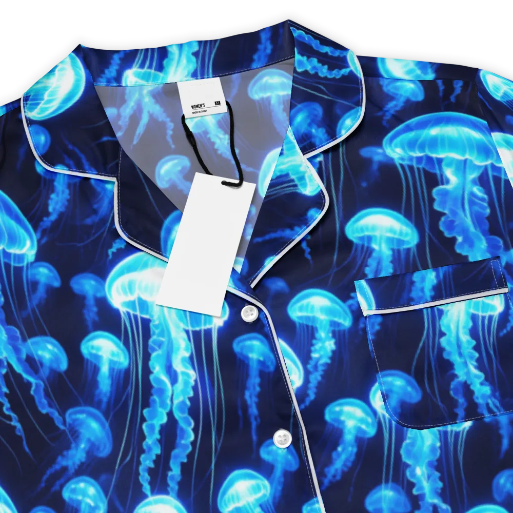 Blue Lanterns on Women's Short Sleeve Pajama Top — Product details