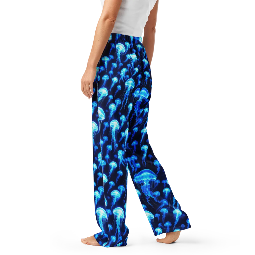 Blue Lanterns on Women's Pajama Pants — Left