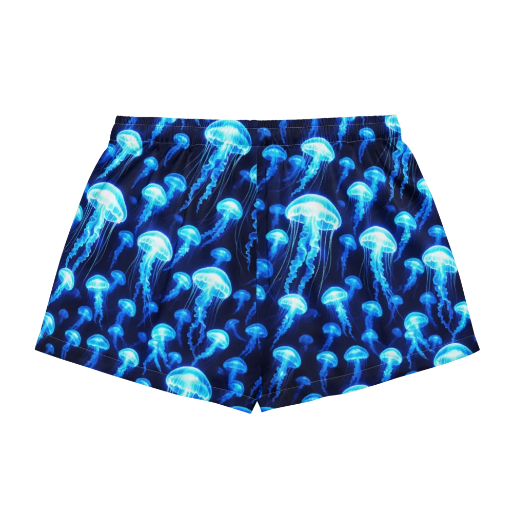 Blue Lanterns on Women's Pajama Shorts — Back