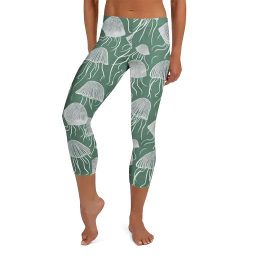 Seafoam Drift on a Capri Leggings
