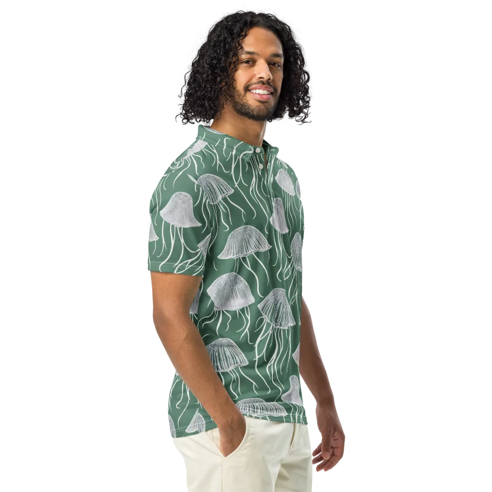 Seafoam Drift on Men's Slim Fit Polo Shirt — Right Front