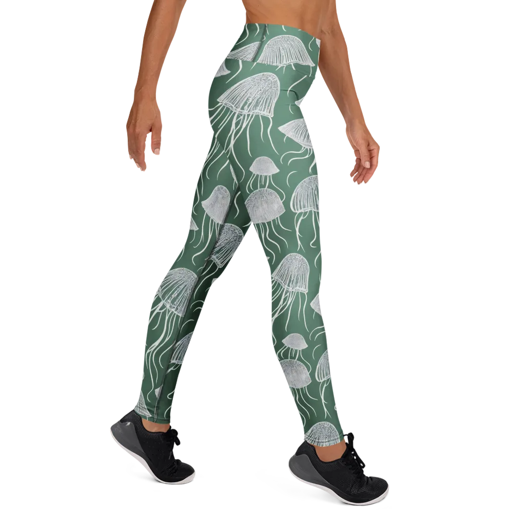 Seafoam Drift on Yoga Leggings — Right