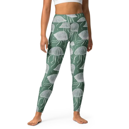 Seafoam Drift on a Yoga Leggings