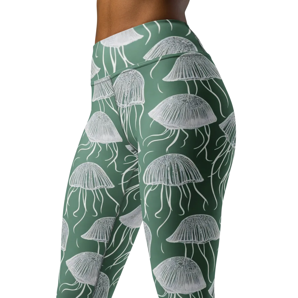Seafoam Drift on Yoga Leggings — Left Front