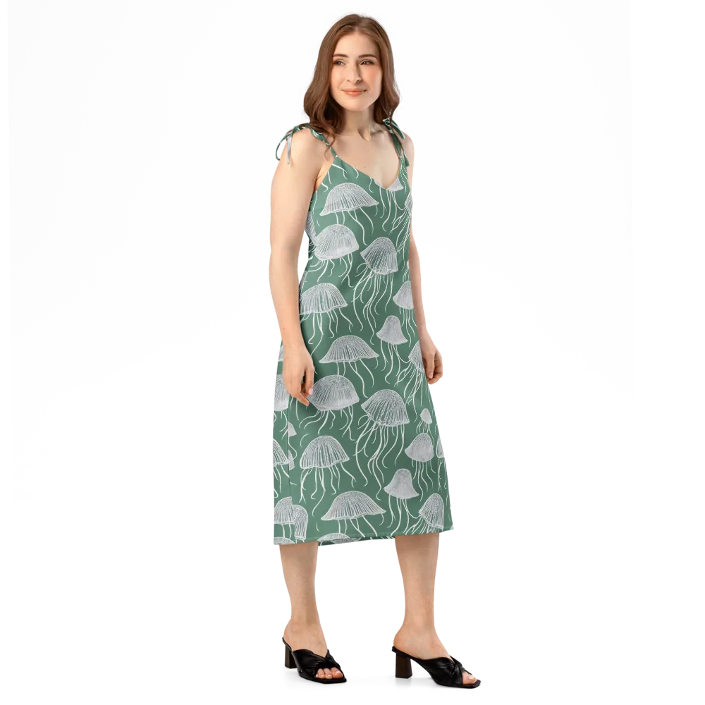 Seafoam Drift on Slip Dress — Right Front