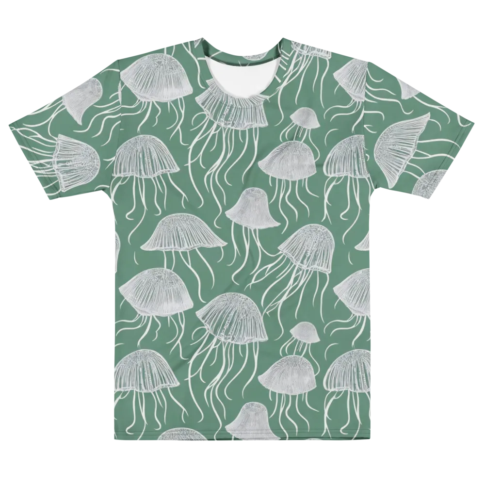 Seafoam Drift on Men's Cotton Crew Neck T-Shirt — Front