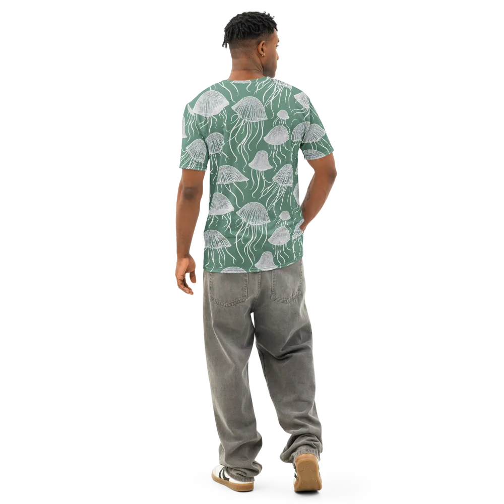 Seafoam Drift on Men's Cotton Crew Neck T-Shirt — Back