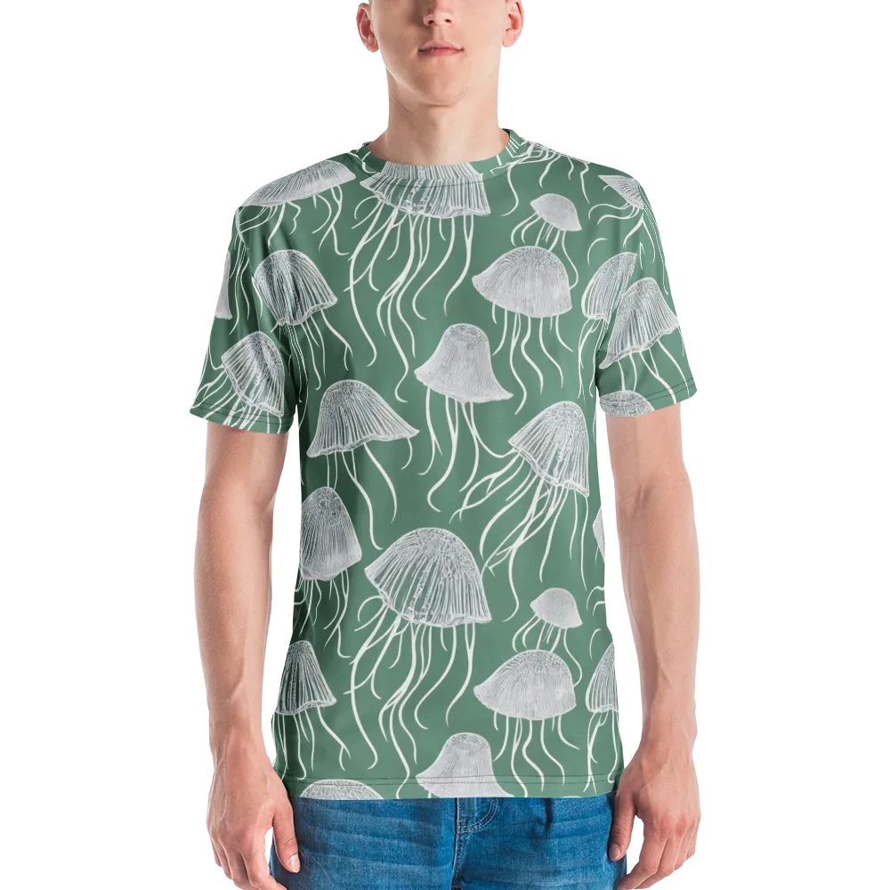 Seafoam Drift on Men's Crew Neck T-Shirt — Front