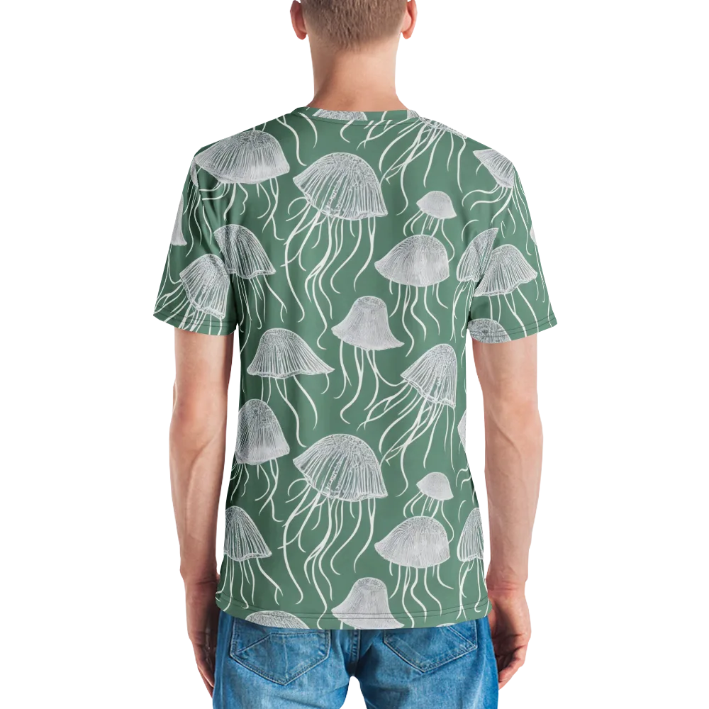 Seafoam Drift on Men's Crew Neck T-Shirt — Back