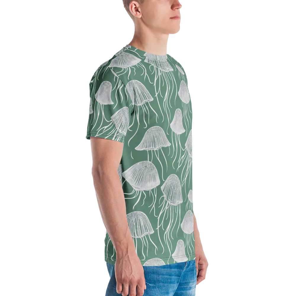 Seafoam Drift on Men's Crew Neck T-Shirt — Right