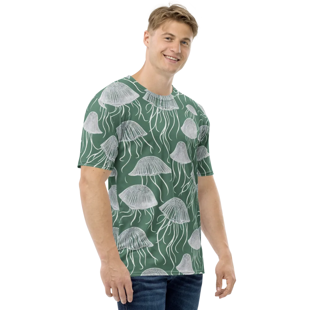 Seafoam Drift on Men's Crew Neck T-Shirt — Right