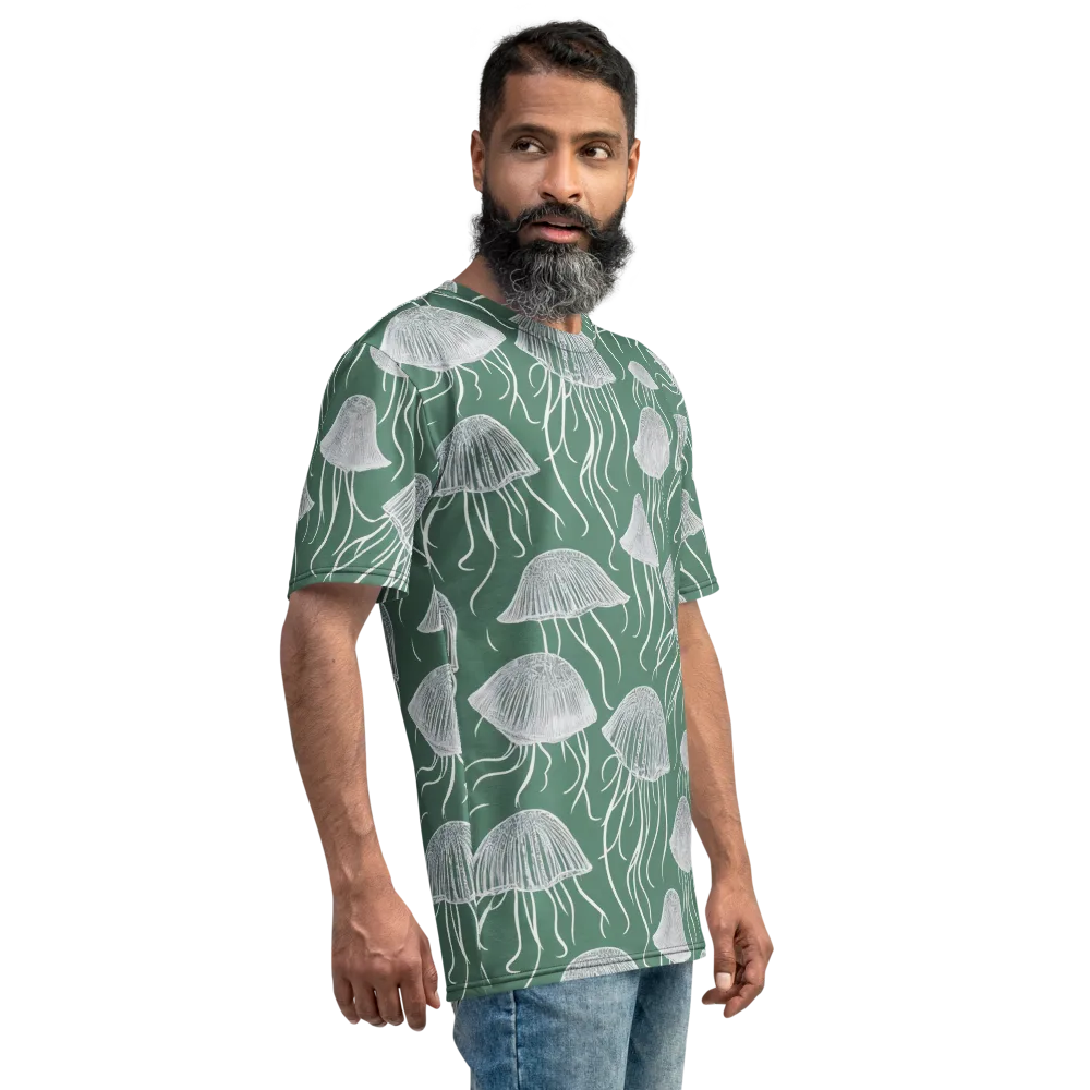 Seafoam Drift on Men's Crew Neck T-Shirt — Right