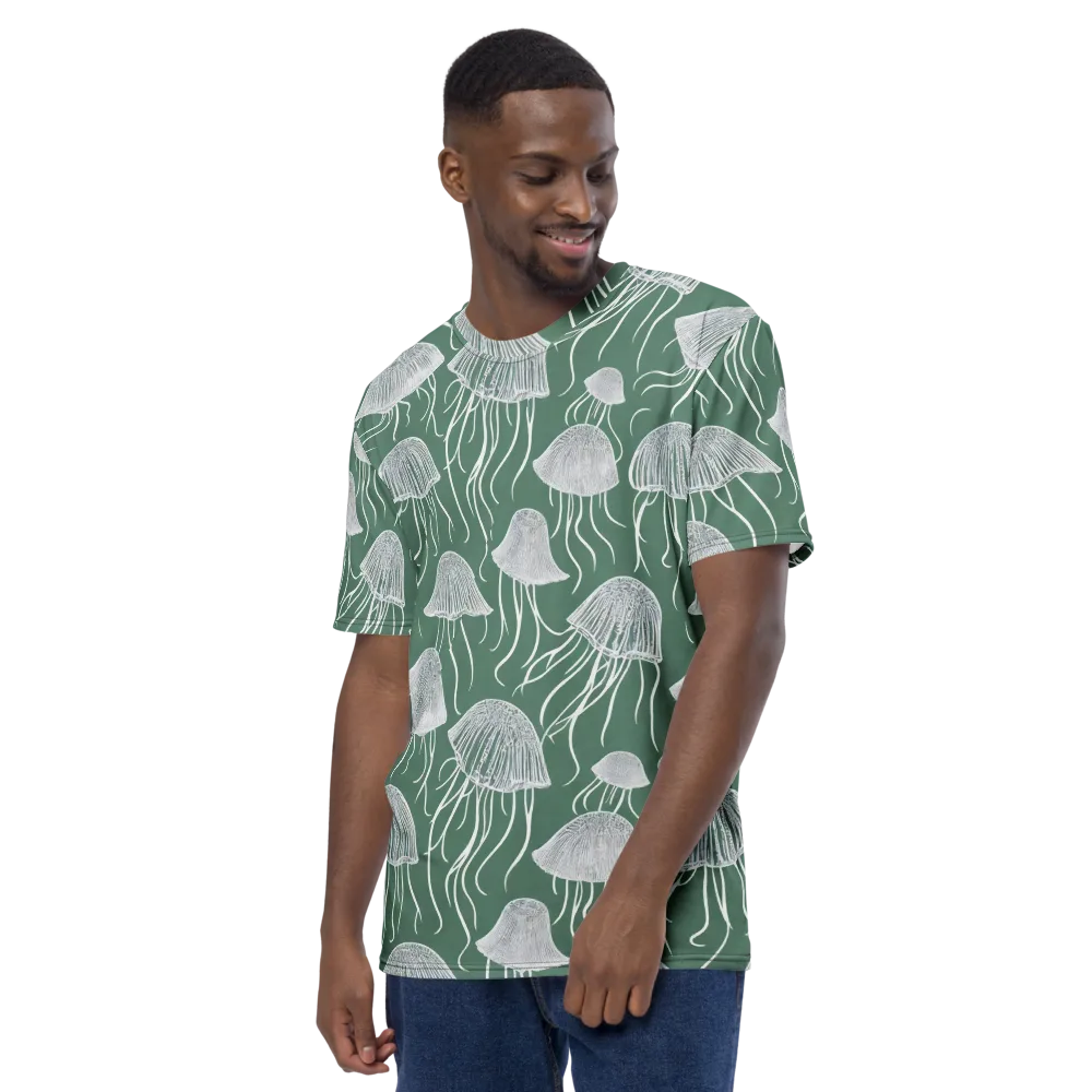 Seafoam Drift on Men's Crew Neck T-Shirt — Left