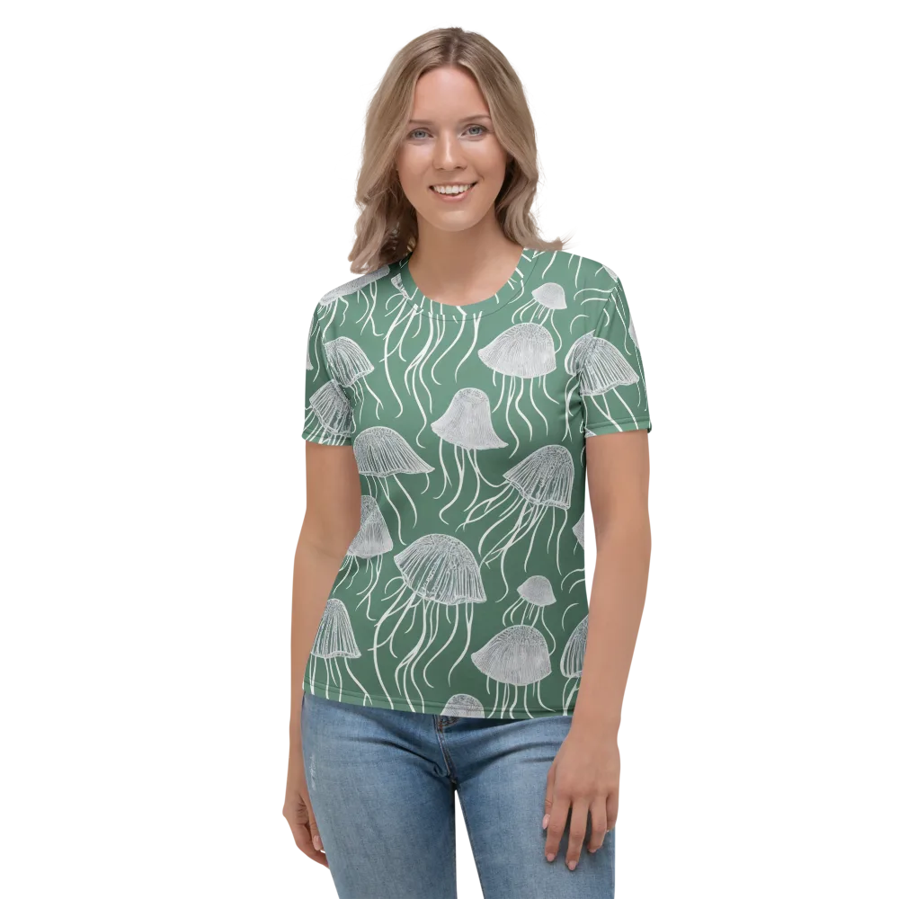 Seafoam Drift on Women's Crew Neck T-Shirt — Front