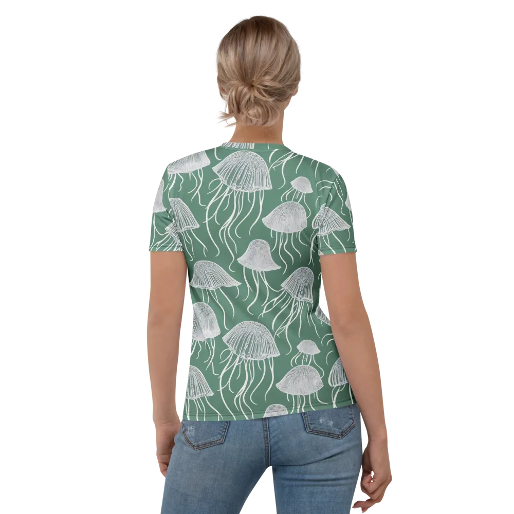 Seafoam Drift on Women's Crew Neck T-Shirt — Back