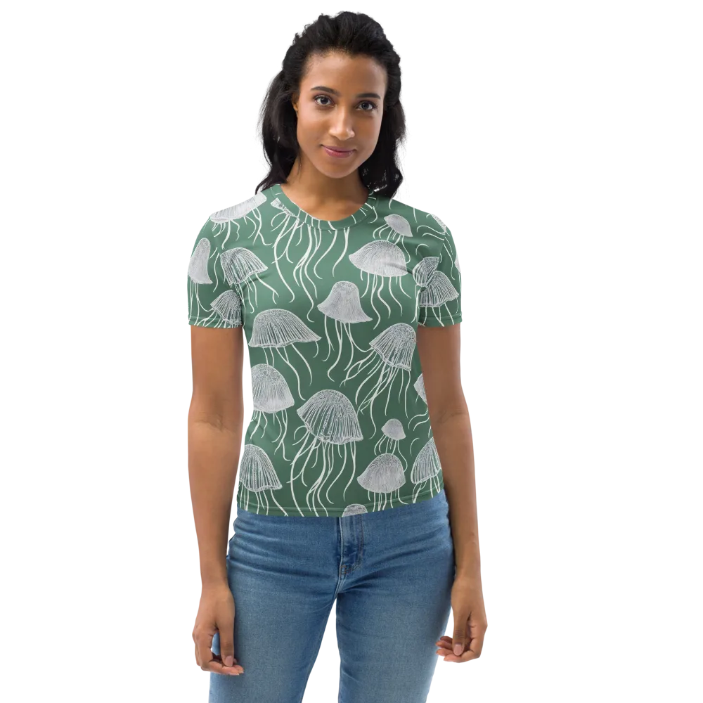 Seafoam Drift on Women's Crew Neck T-Shirt — Front