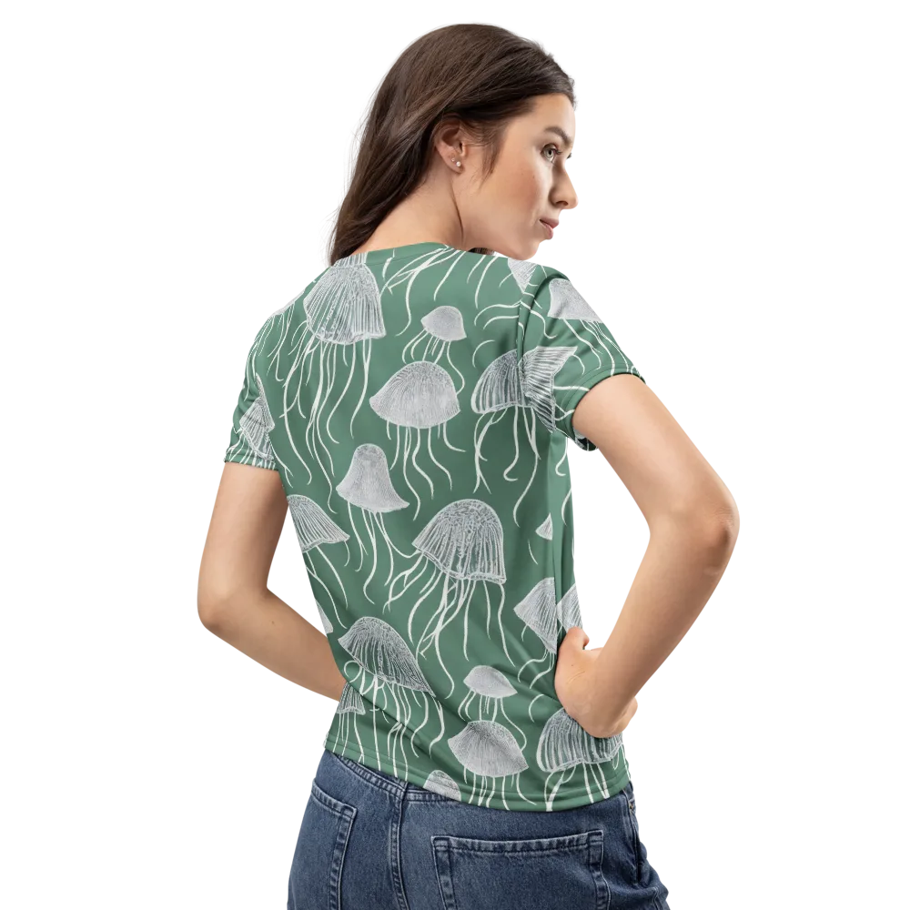 Seafoam Drift on Women's Crew Neck T-Shirt — Back