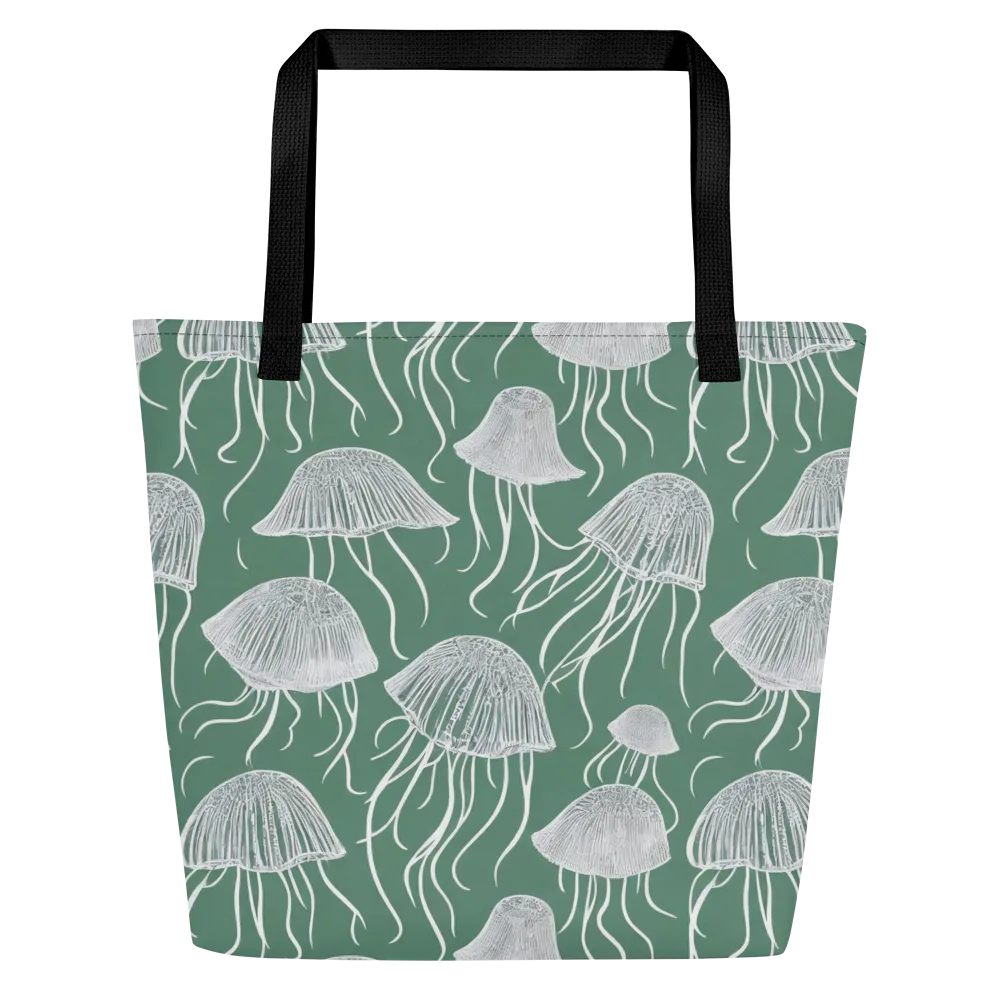 Seafoam Drift on Large Tote Bag W/ Pocket — Front