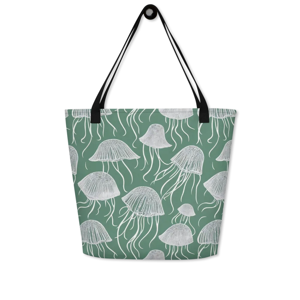 Seafoam Drift on Large Tote Bag W/ Pocket — Front