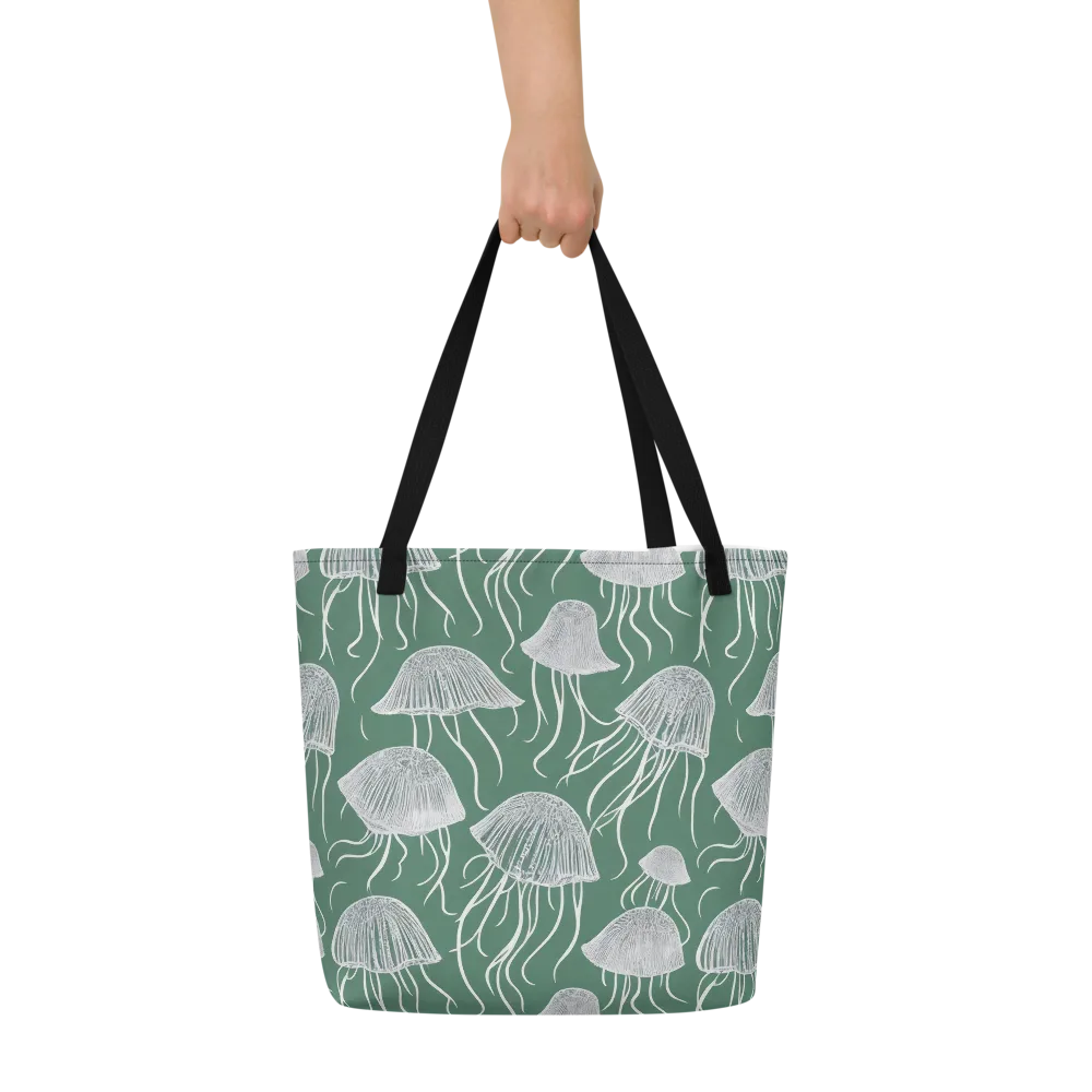 Seafoam Drift on Large Tote Bag W/ Pocket — Front