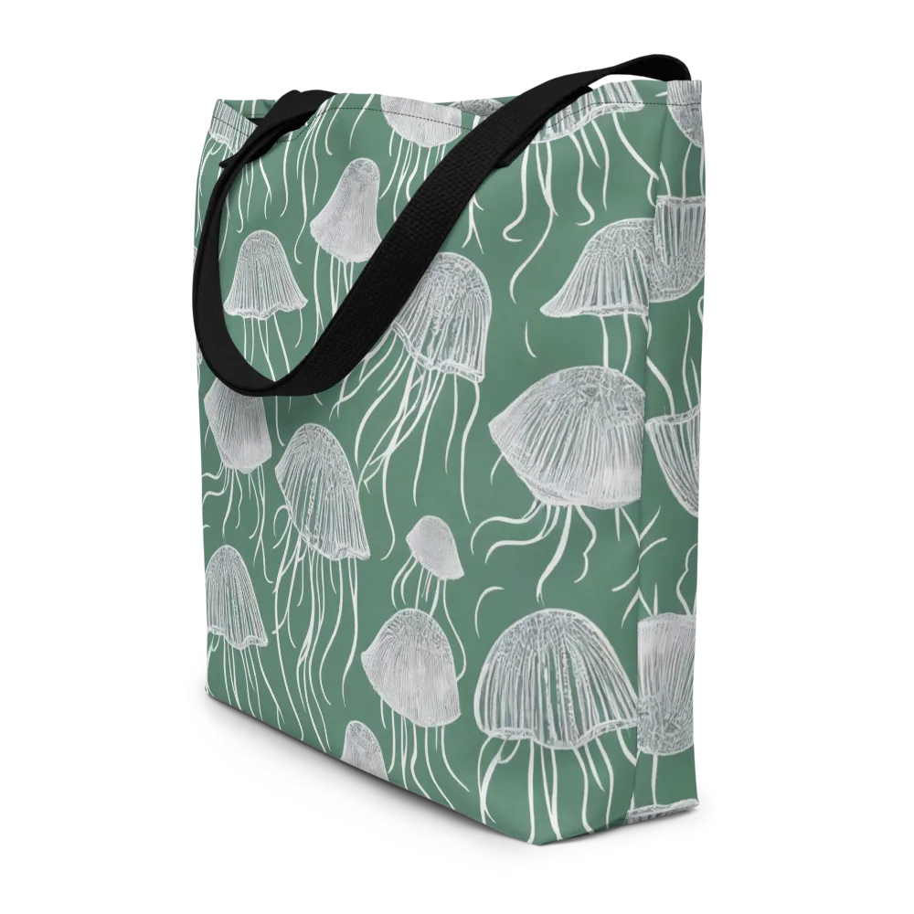 Seafoam Drift on Large Tote Bag W/ Pocket — Front