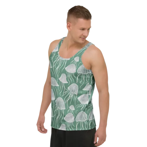 Seafoam Drift on a Men's Tank Top