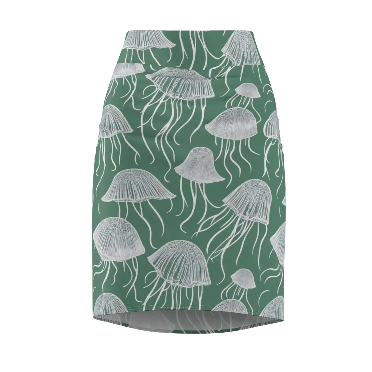 Seafoam Drift on Pencil Skirt — Front