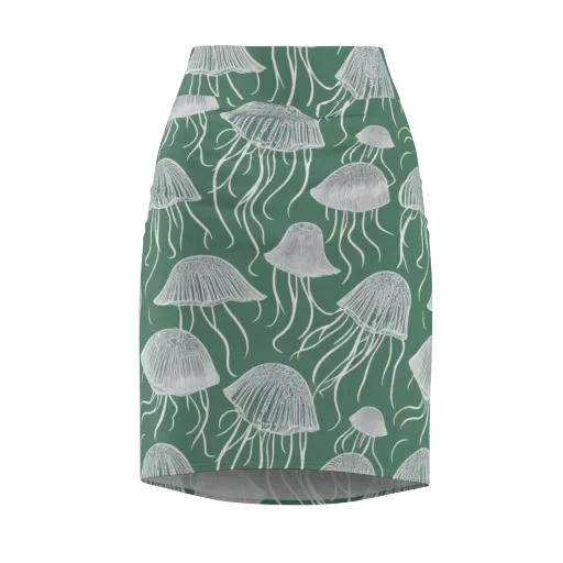 Seafoam Drift on a Pencil Skirt