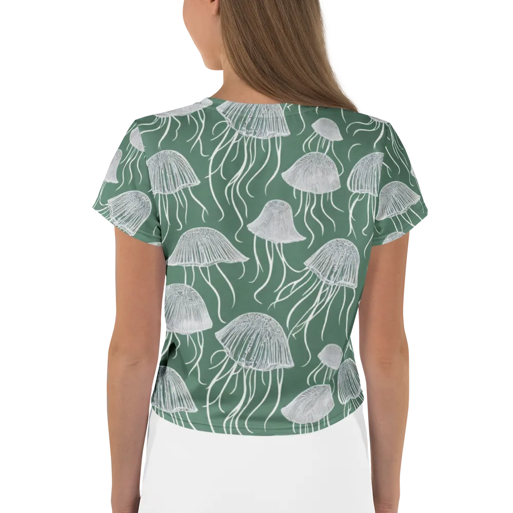 Seafoam Drift on Crop Tee — Back