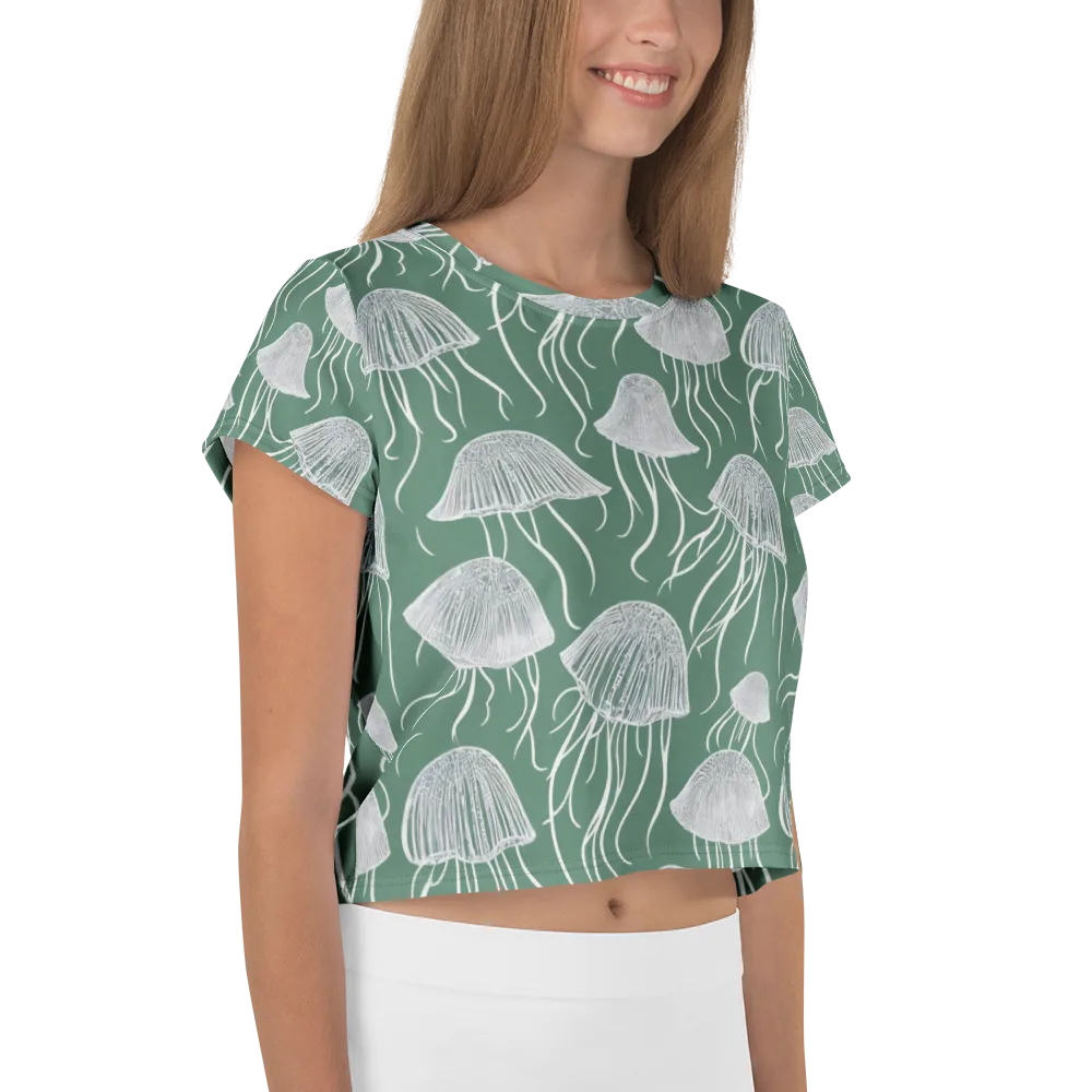 Seafoam Drift on Crop Tee — Right