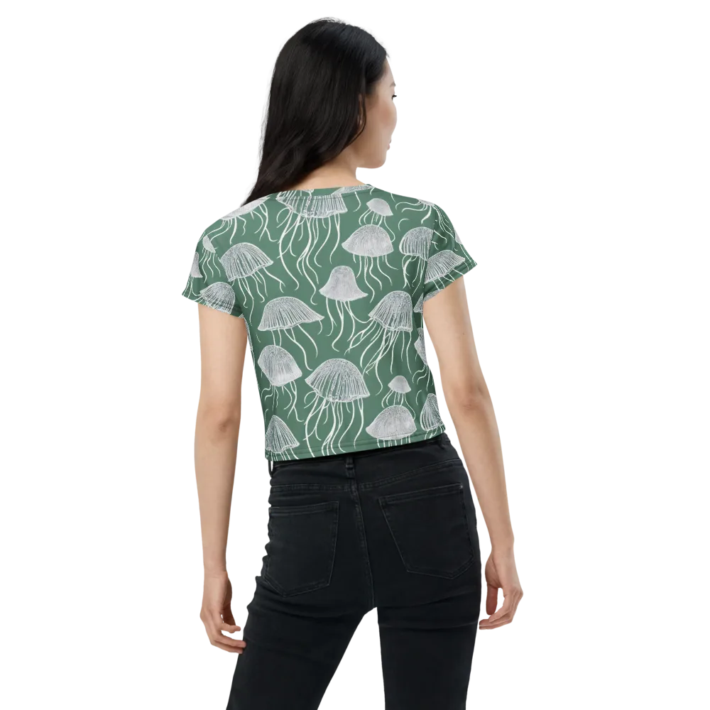 Seafoam Drift on Crop Tee — Back