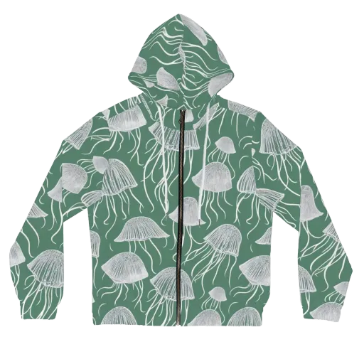 Seafoam Drift on a Women's Full-Zip Hoodie