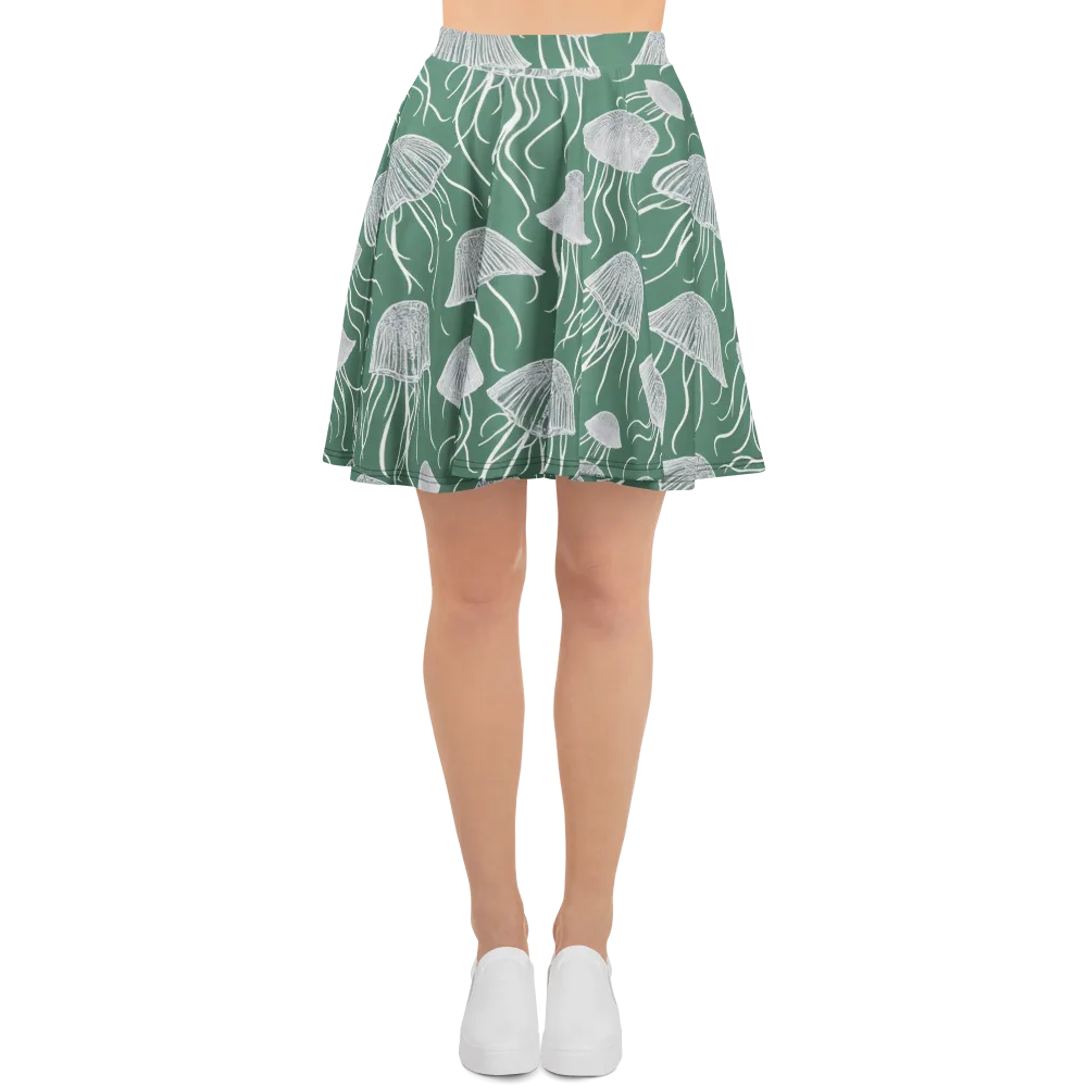 Seafoam Drift on Skater Skirt — Front