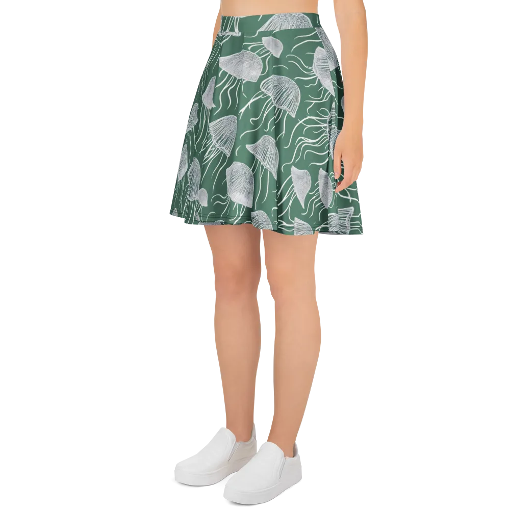 Seafoam Drift on Skater Skirt — Left