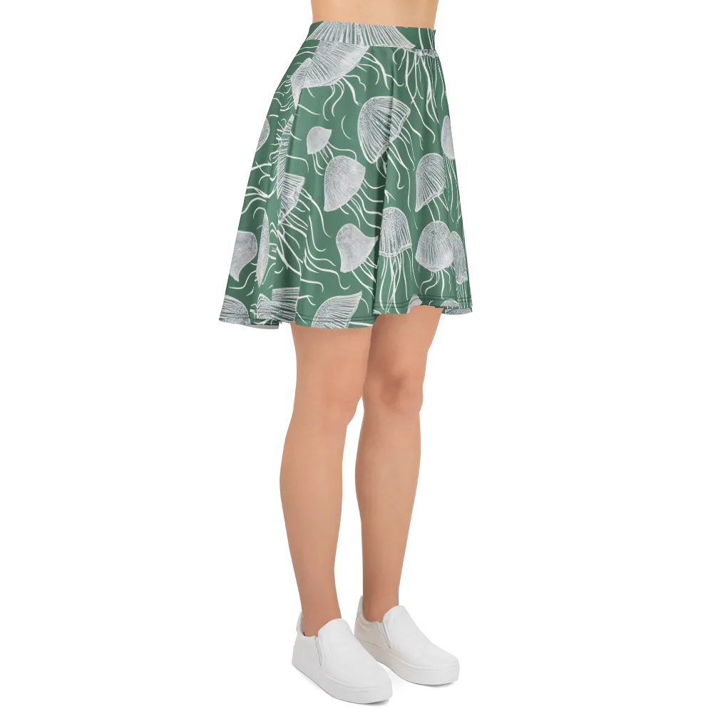 Seafoam Drift on Skater Skirt — Right