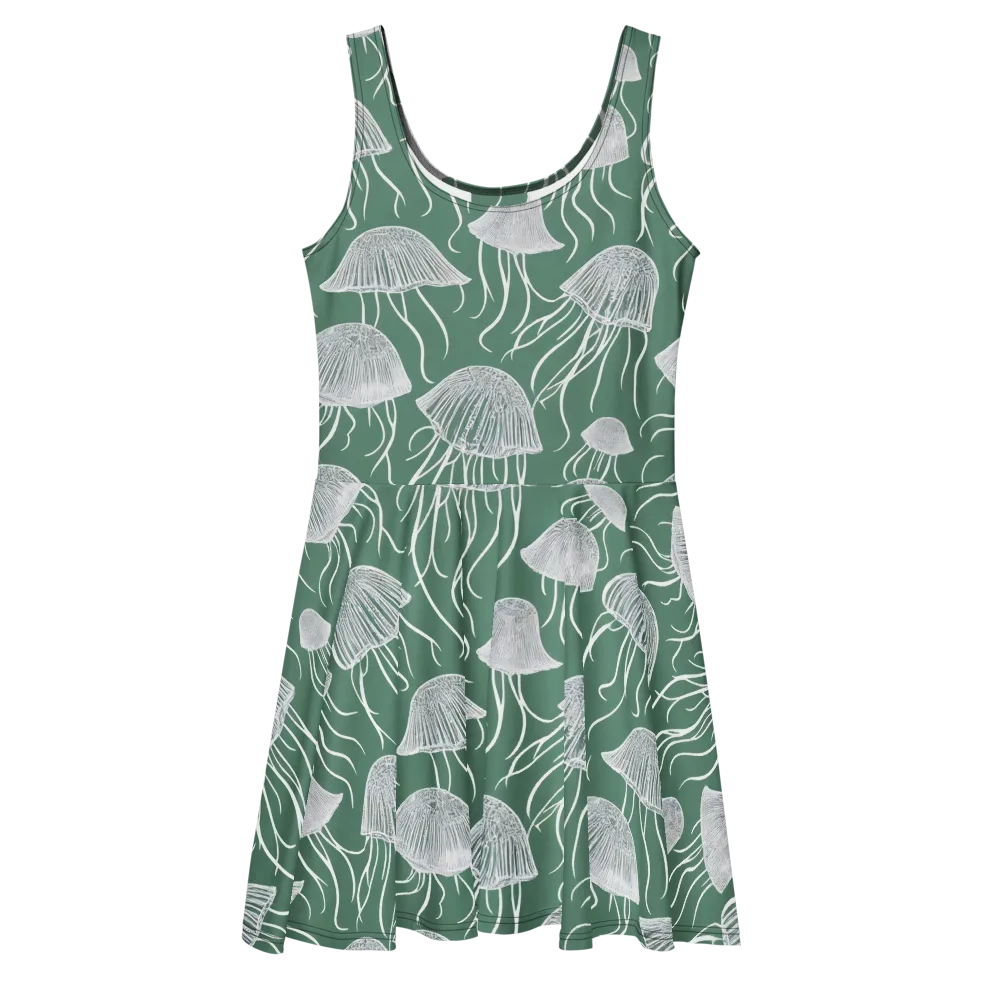 Seafoam Drift on Skater Dress — Front
