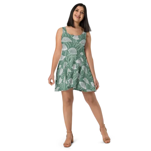 Seafoam Drift on a Skater Dress