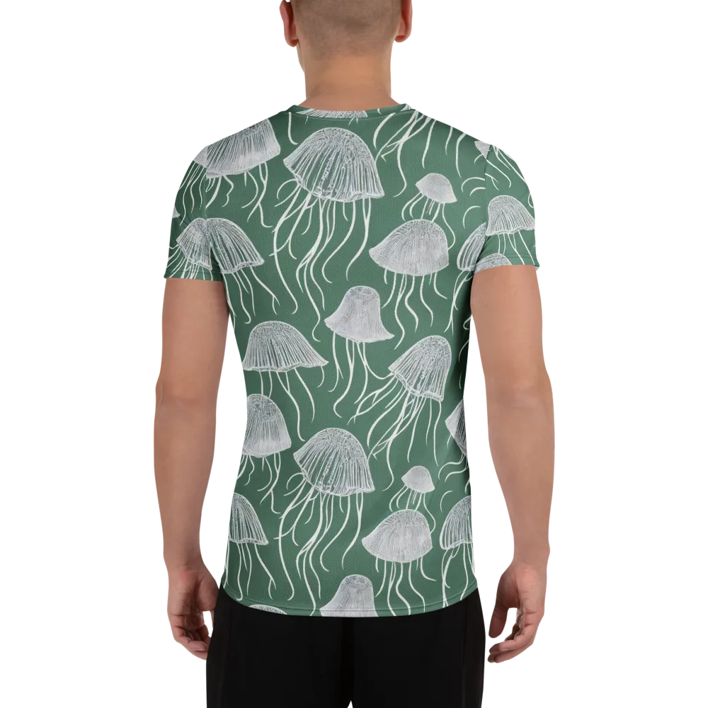 Seafoam Drift on Men's Athletic T-Shirt — Back