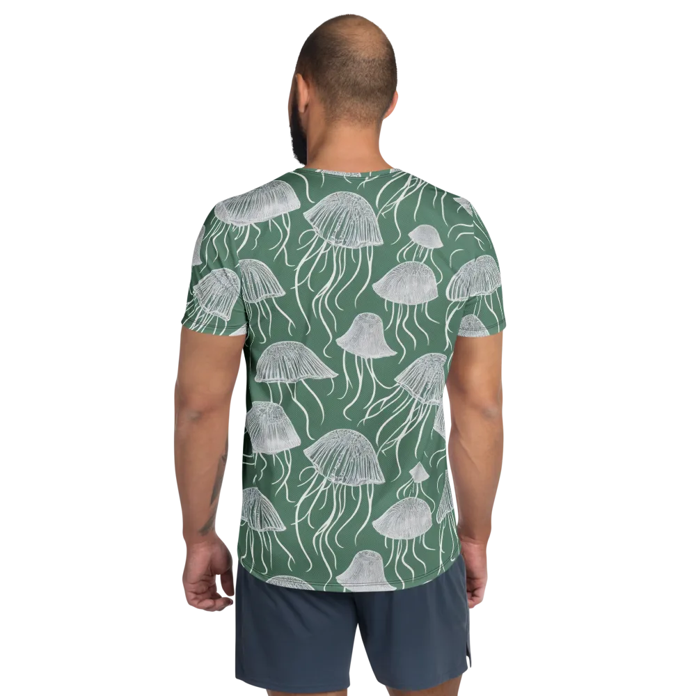 Seafoam Drift on Men's Athletic T-Shirt — Back