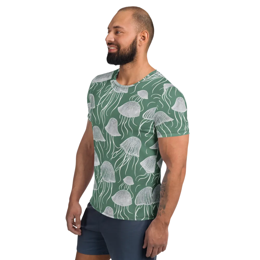 Seafoam Drift on Men's Athletic T-Shirt — Left