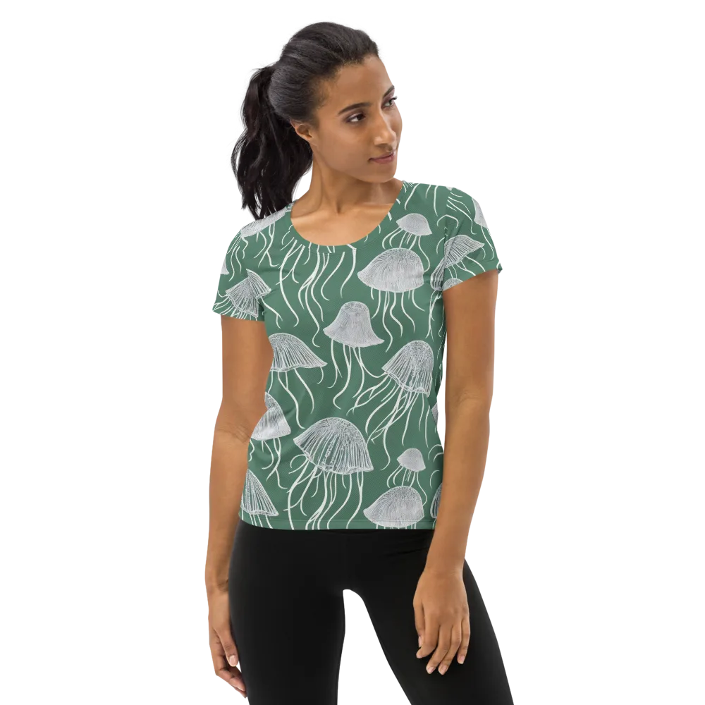 Seafoam Drift on Women's Athletic T-Shirt — Front