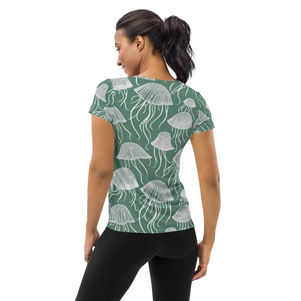 Seafoam Drift on Women's Athletic T-Shirt — Back