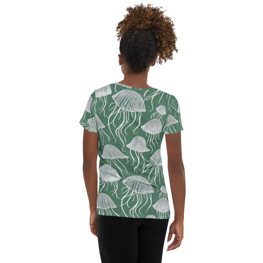 Seafoam Drift on Women's Athletic T-Shirt — Back