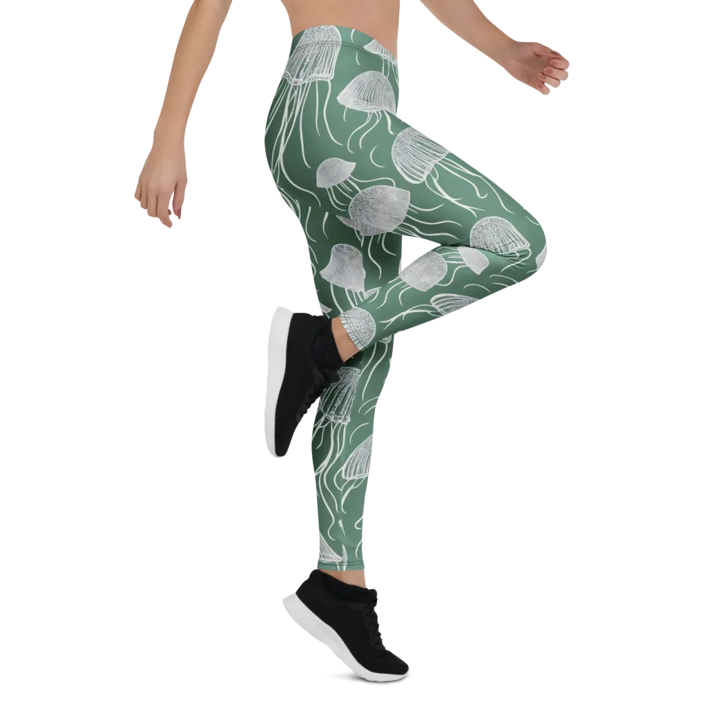Seafoam Drift on Leggings — Right