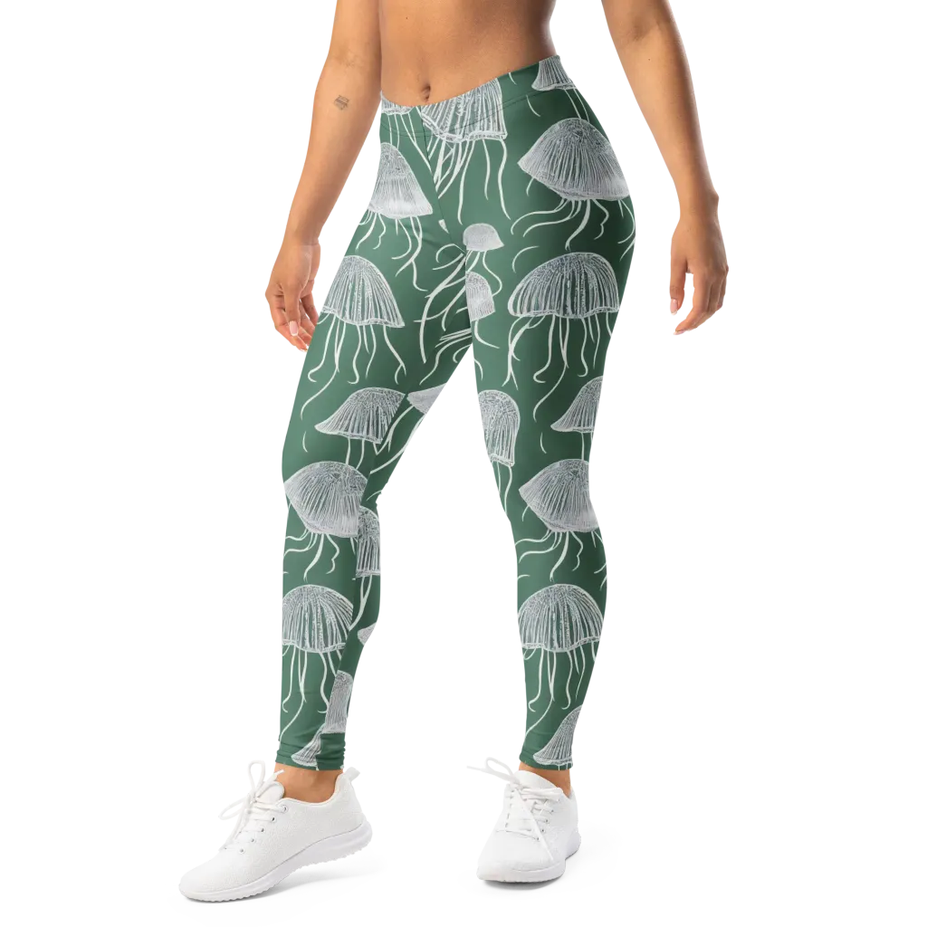 Seafoam Drift on Leggings — Left Front