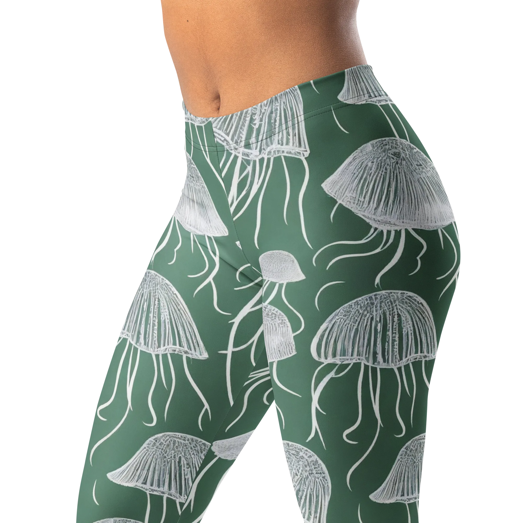 Seafoam Drift on Leggings — Left Front
