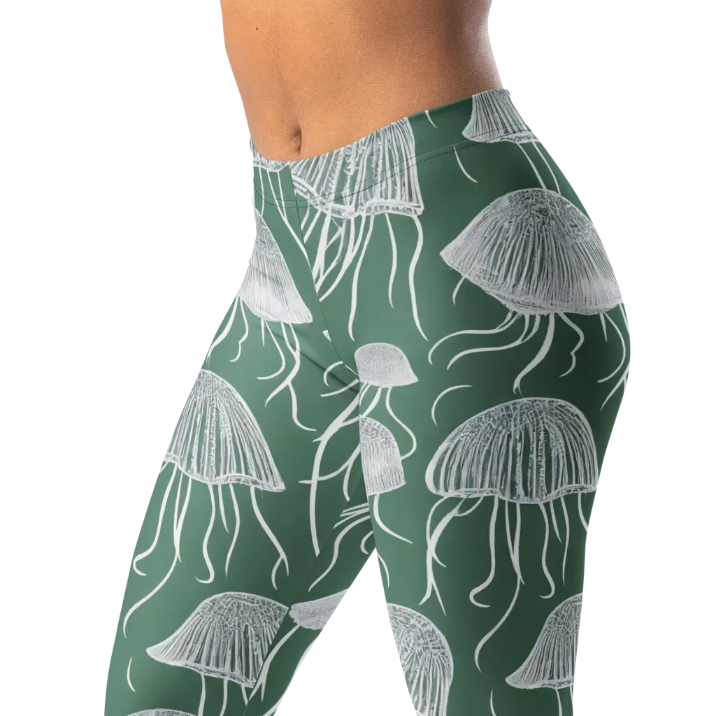 Seafoam Drift on Leggings — Left Front